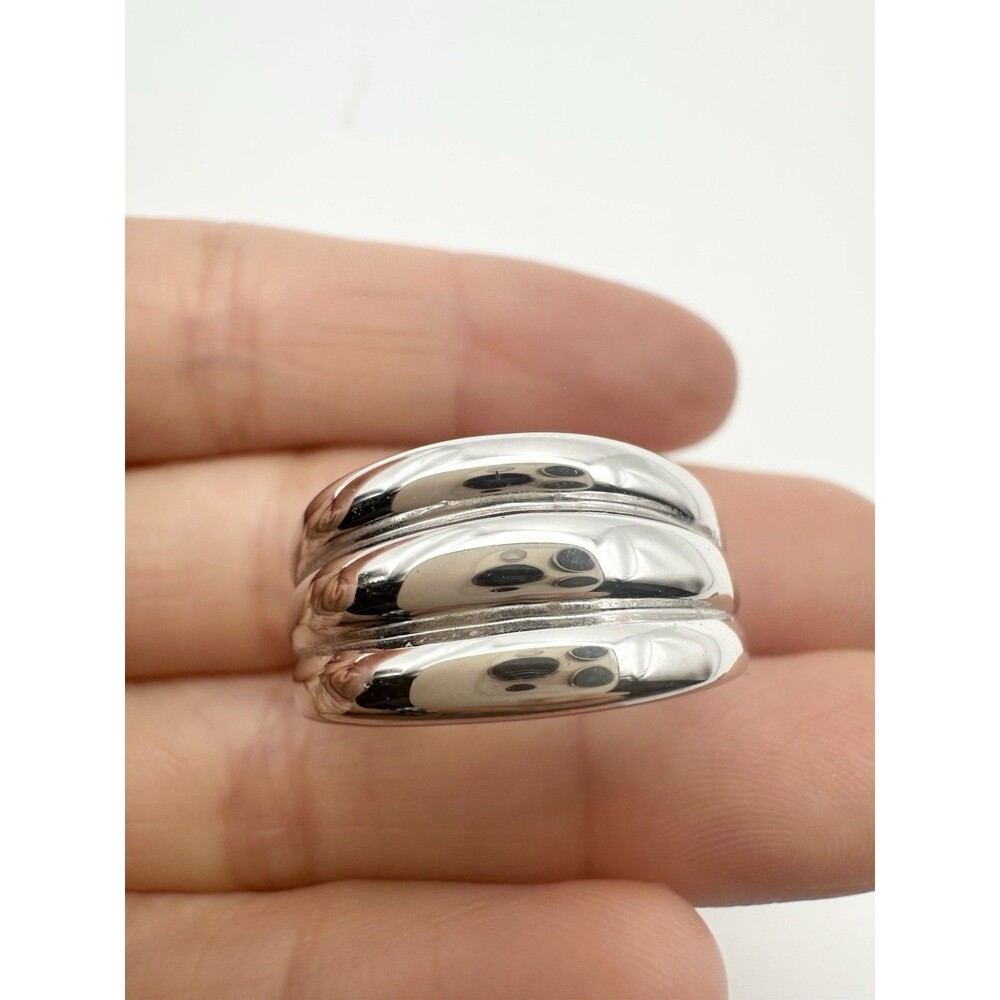 Vintage Sterling Silver Modernist Band Ring Size 9